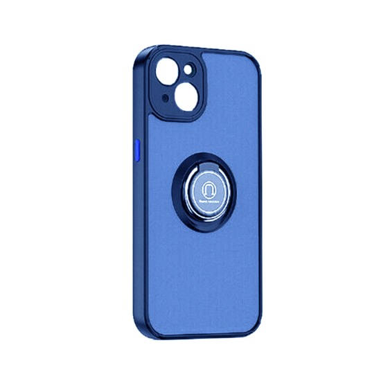 Case with Support Ring For Apple iPhone 14 Smoked Blue Case with Support Ring For Apple iPhone 14 Smoked Blue